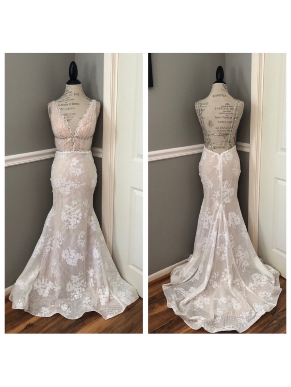 Lace Mermaid Gown in Ivory